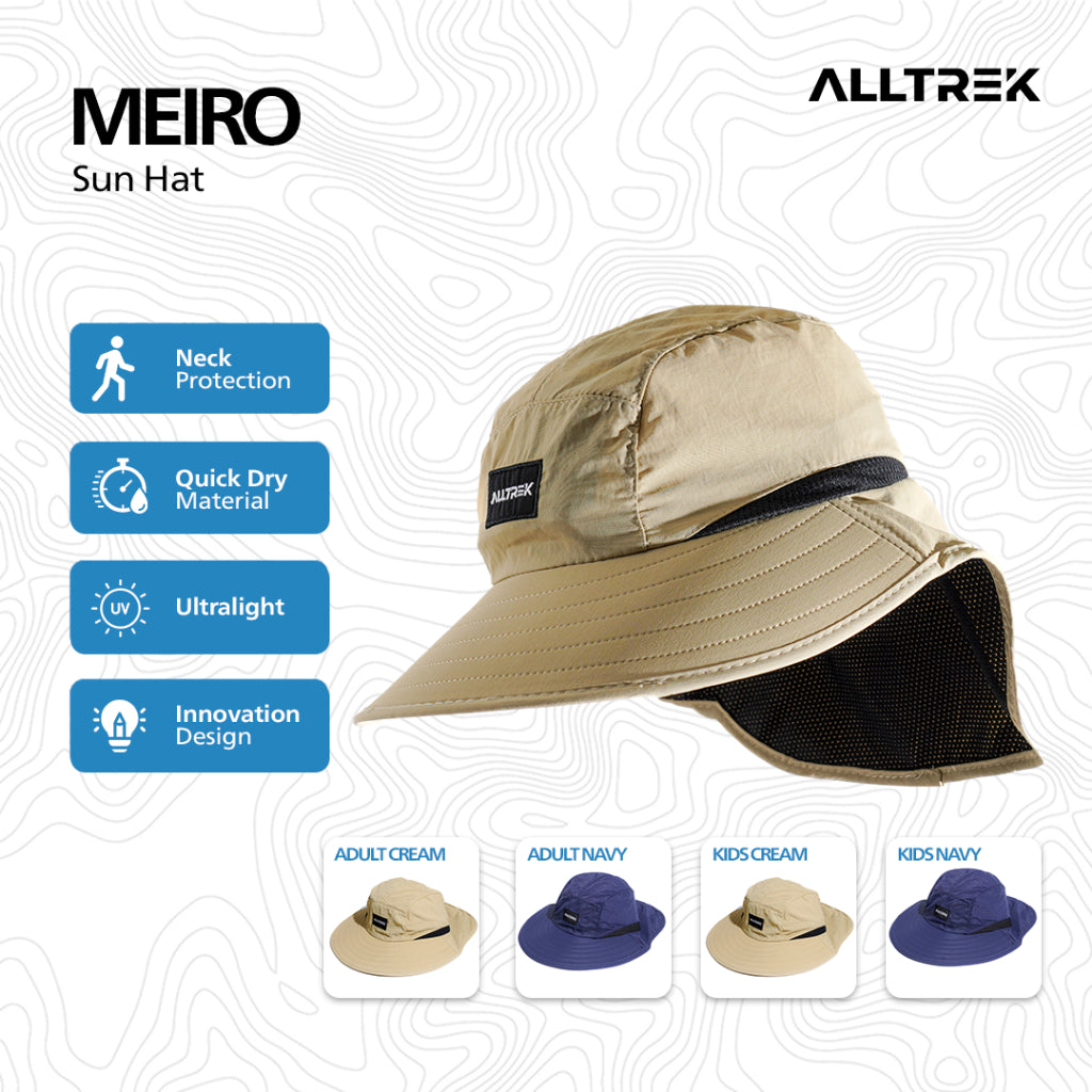 ALLTREK หมวกกลางแจ้งมัลติฟังก์ชั่น MEIRO หมวกเดินป่าคอป้องกันรังสียูวี