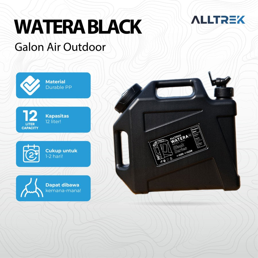 ALLTREK Water Gallon 12L WATERA BLACK อัพเกรดถังเก็บน้ำความจุขนาดใหญ่