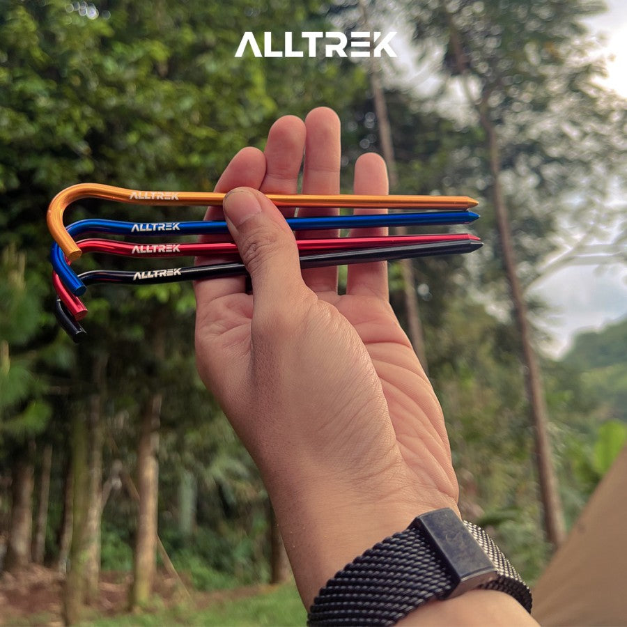 ALLTREK Pasak Tenda Camping Aluminium Alloy WIRE Ultralight 10 Pcs